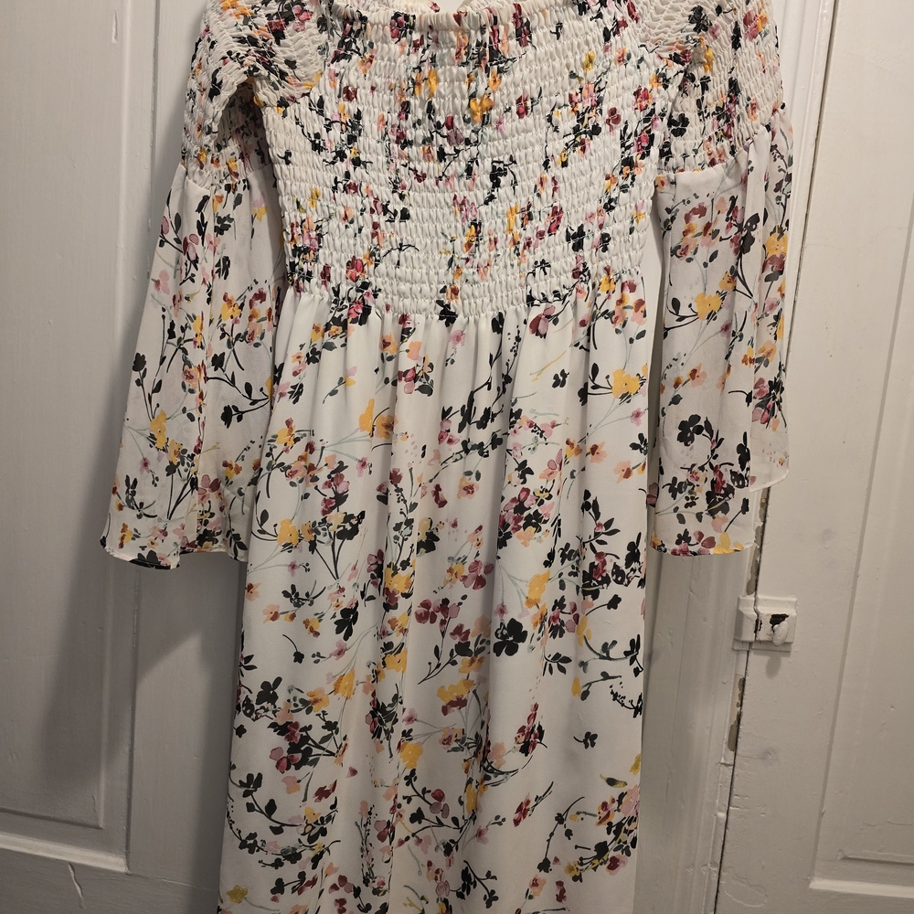 Floral Off-Shoulder Midi Dress
